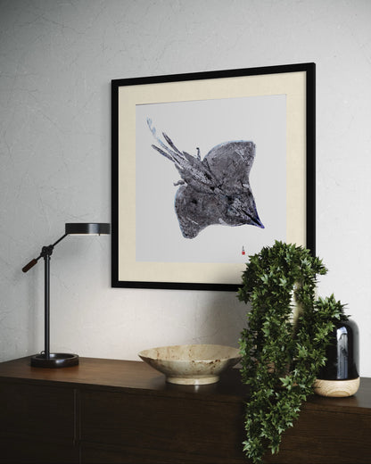 Longnose Skate: Contemporary Fine Art Gyotaku Print -- Reproduction