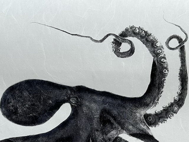 Octopus Conductor: Contemporary Fine Art Gyotaku Print -- Reproduction