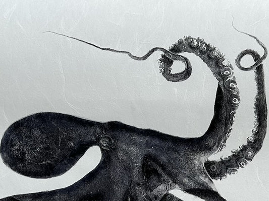 Octopus Conductor: Contemporary Fine Art Gyotaku Print -- Reproduction