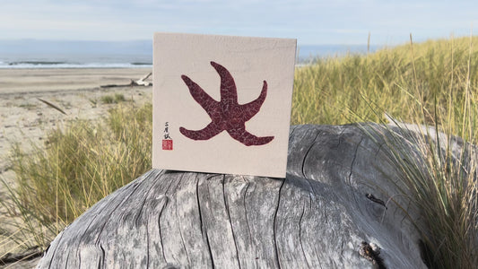 Jump: Sea Star: Original Contemporary Fine Art Gyotaku Print