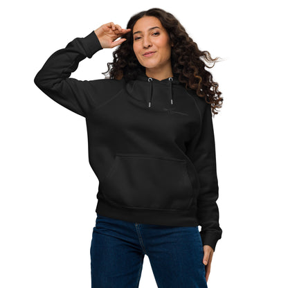 Unisex eco raglan hoodie - Longnose Skate Gyotaku