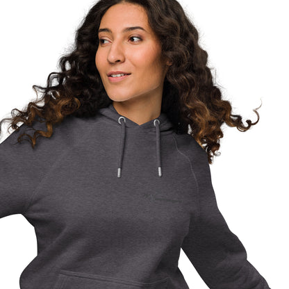 Unisex eco raglan hoodie - Longnose Skate Gyotaku