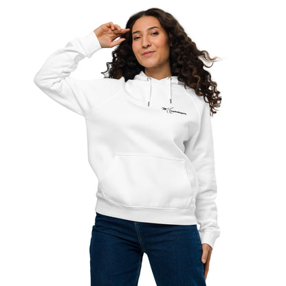 Unisex eco raglan hoodie - Longnose Skate Gyotaku