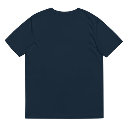 Unisex organic ribbed neck t-shirt: Octopus Conductor Gyotaku